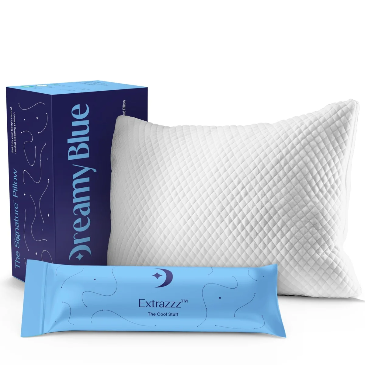 DreamyBlue Signature Pillow w/Adjustable Loft • Shredded Memory Foam Fill • Neutral Alignment for Si Review